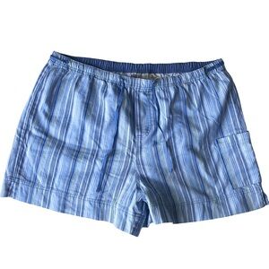 Faded Glory Y2K Blue White Stripe Drawstring Shorts Pull On Cargo Pockets XL